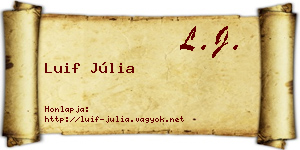 Luif Júlia névjegykártya